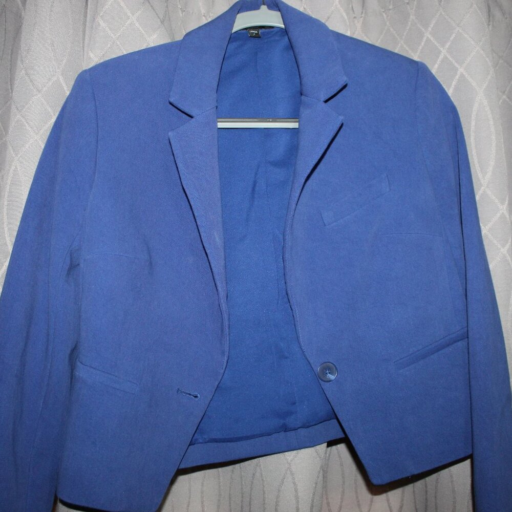 Express Women's Button Blazer Blue Size Small